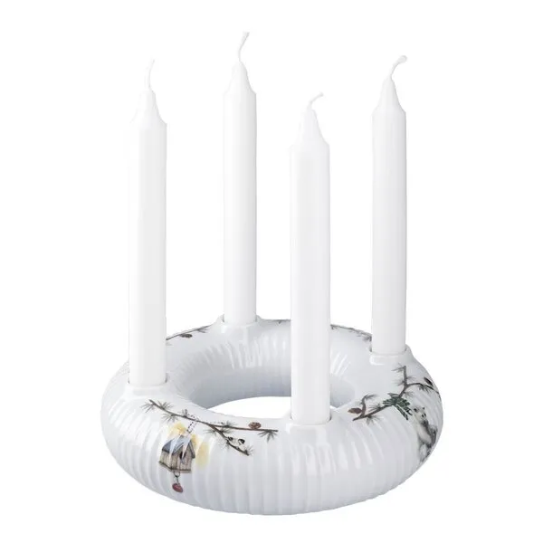 Kähler Hammershøi Christmas adventsstake i hvitt porselen