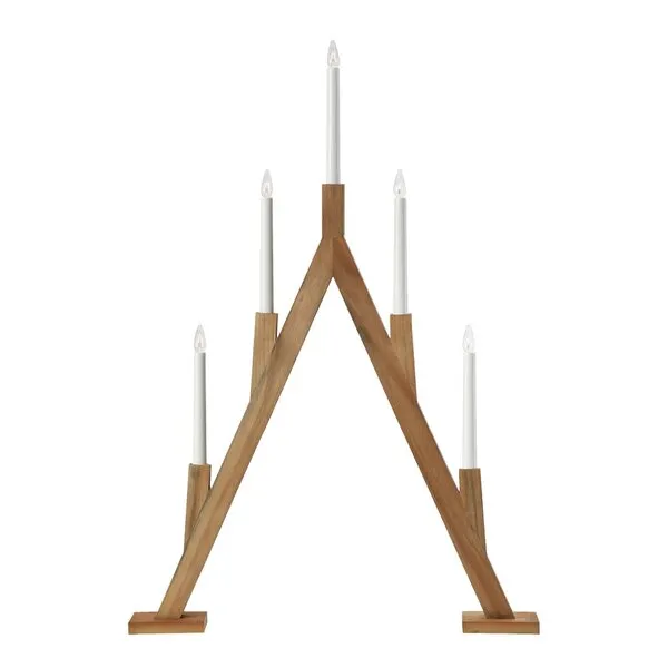 Markslöjd Bjurfors 5-armet adventsstake i beiset tre