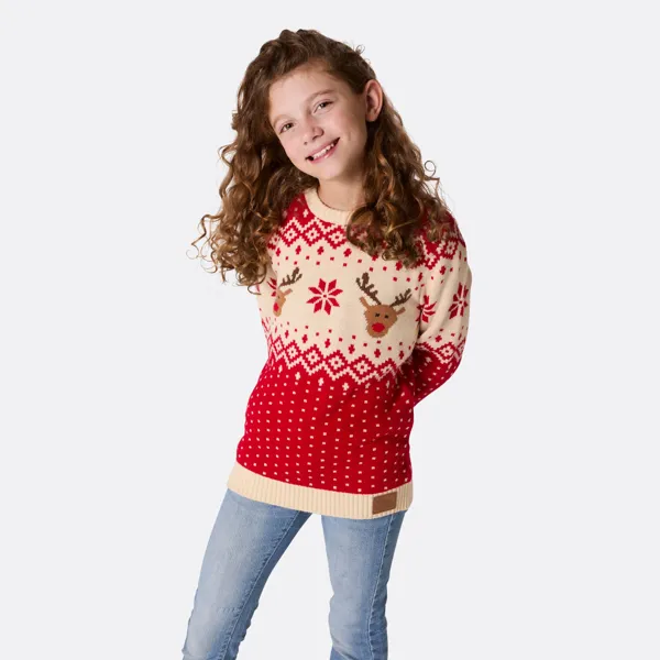 SillySanta Retro Reinsdyr julegenser barn